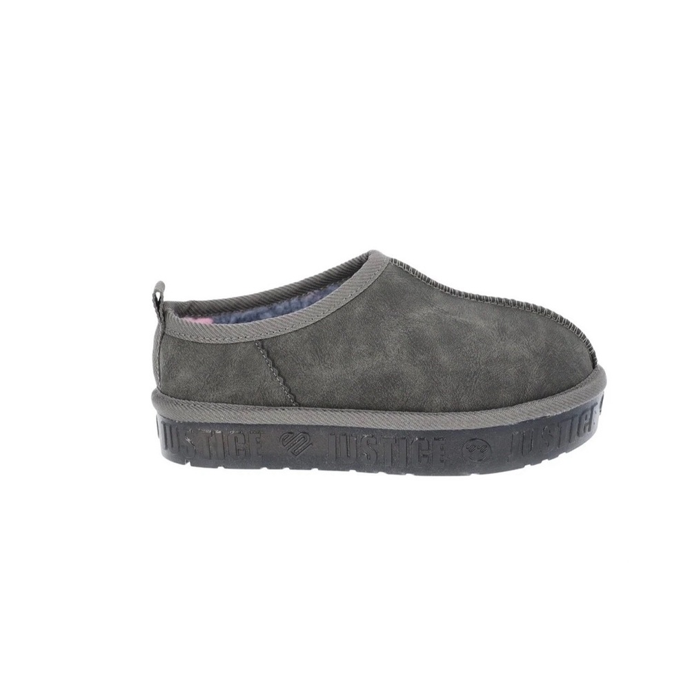 Justice Kids Charcoal Slip-On Slippers